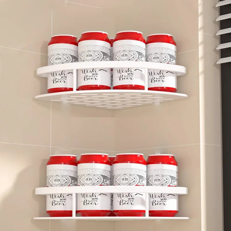 Bathroom Shelves Aluminum Alloy Shower Corner Shelf Shampoo Rack No Drill Kitchen Organizer Wall Shelf Bathroom Accessories