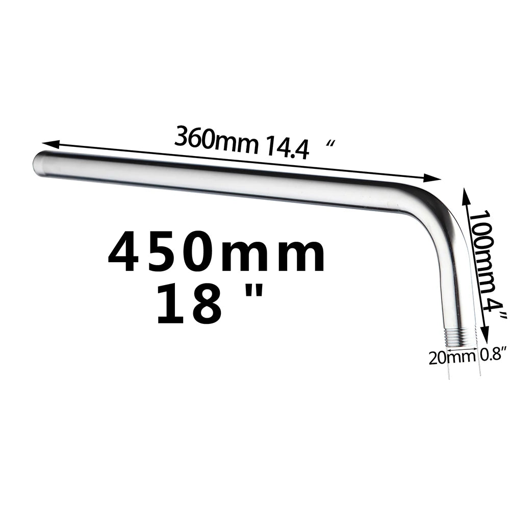 YANKSMART Chrome Polished Shower Arm Stainless Steel Bathroom Accessories  Showers Arm For Head Wall Mounted Luxury Shower Pipe