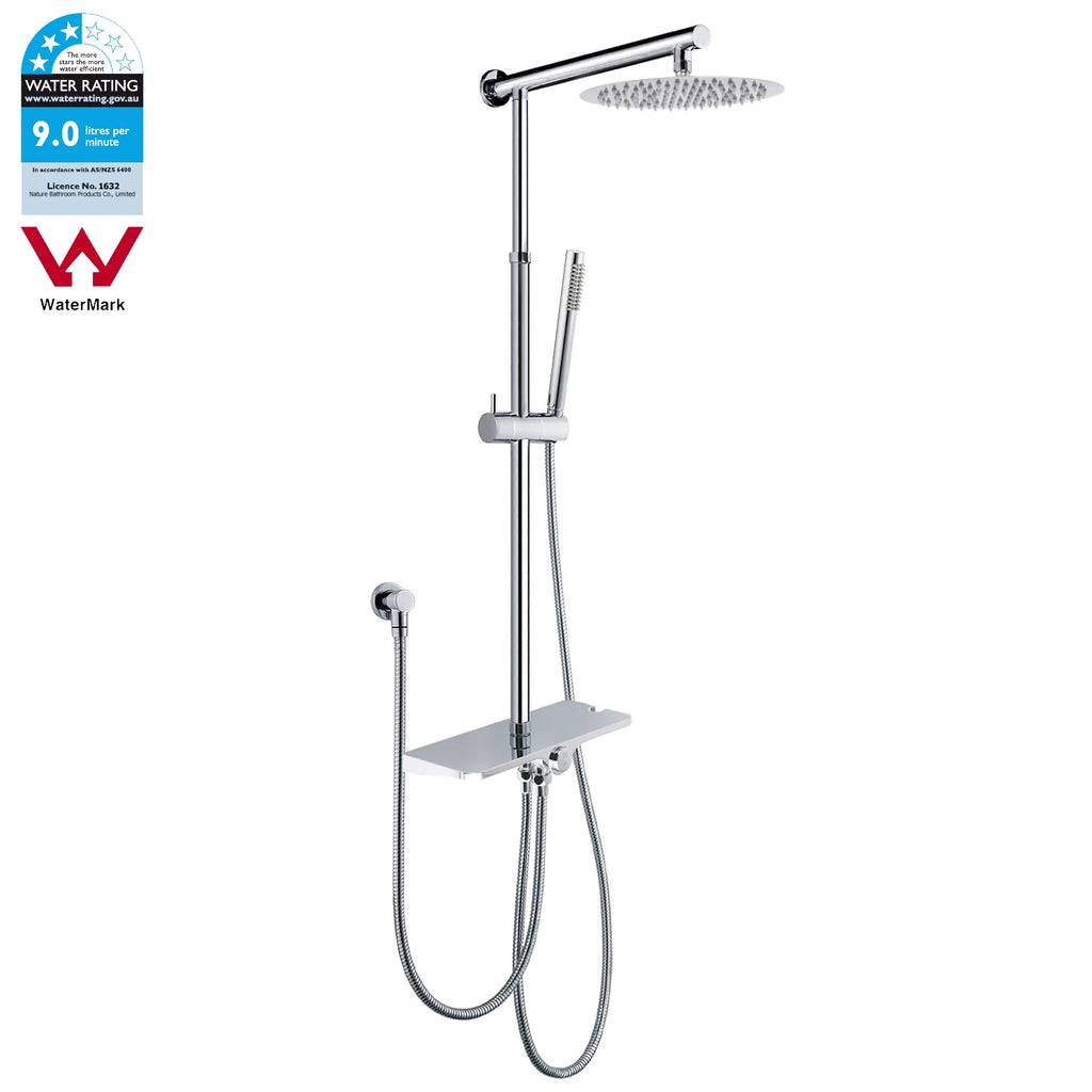 **Sydney Stock** KYLINS 2 In 1 Shower Set Round Chrome 8/10/12'' Rainfall Head Handheld Sliding Rail Diverter DIY WELS WaterMark