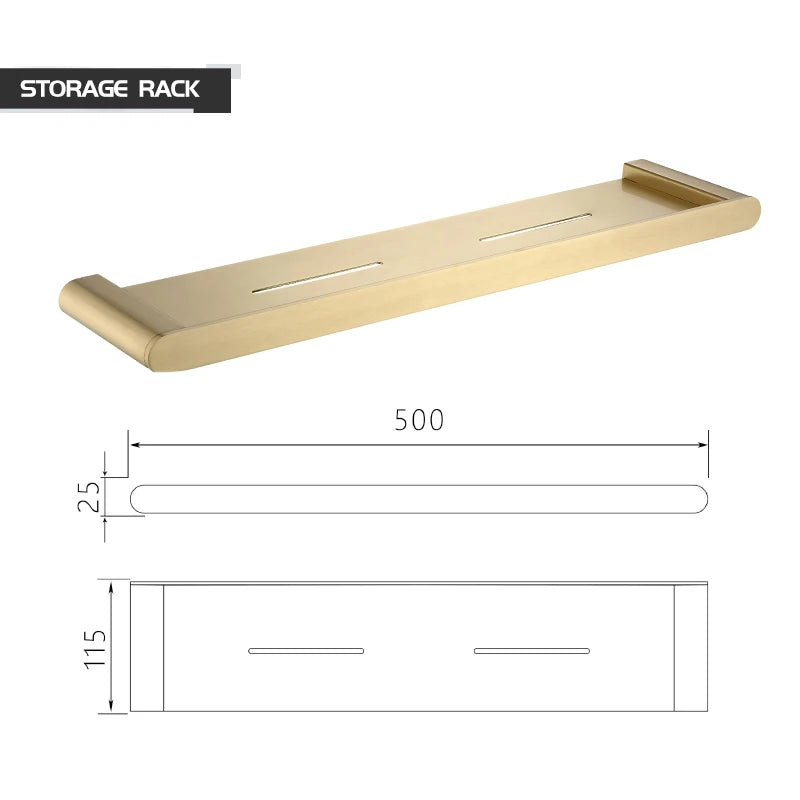 Bathroom Accessories Hardware Set Brushed Gold Robe Hook Towel Rail Bar Rack Toilet Brush Tissue Paper Holder Soap Dish Shelf