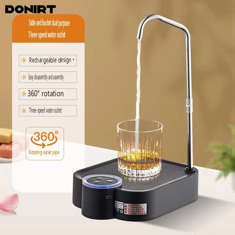 Electric Water Pump Rechargeable Automatic Smart Water Dispenser for Gallon Drinking Portable Water Bottle Pump for Home Office
