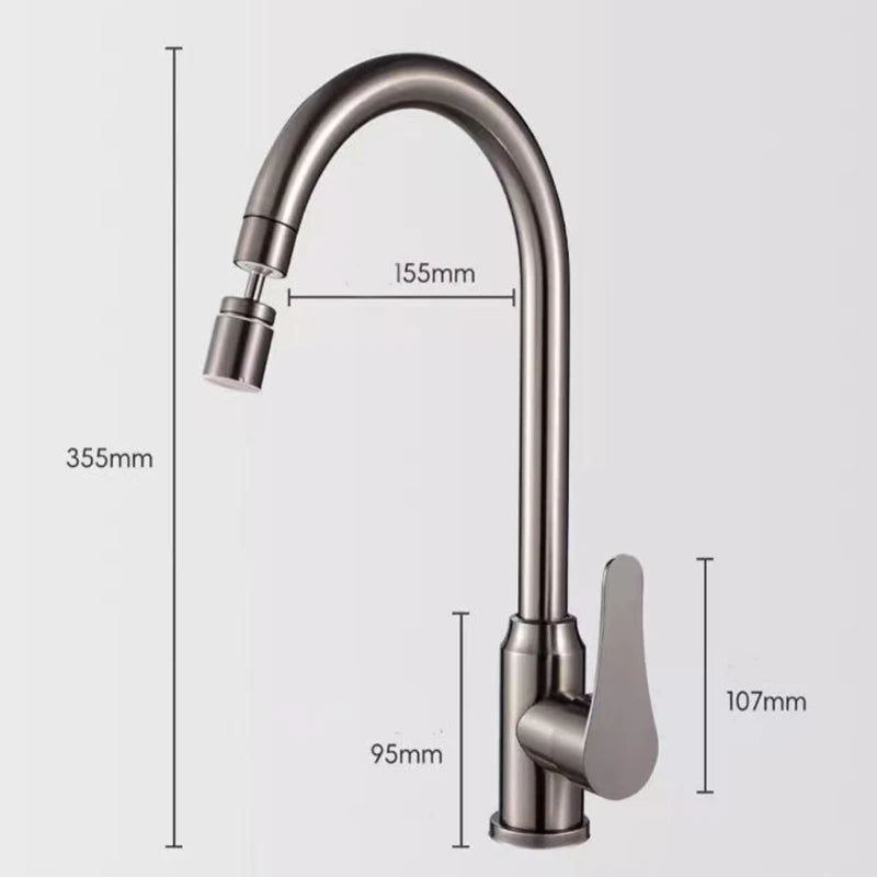 Kitchen Faucet Wash Basin Faucet Hot And Cold Wash Basin Dishwashing Pool Sink Splash-proof Boosting Hot And Cold Faucet