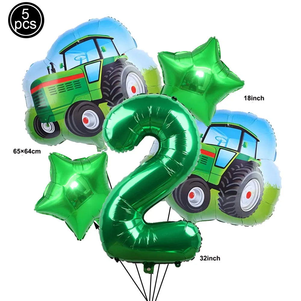 Tractor Cake Topper Green Farm Vehicle Cars Happy Birthday Cake Topper Kids Farm Tractor Themed Party Tractor Cake Decortions