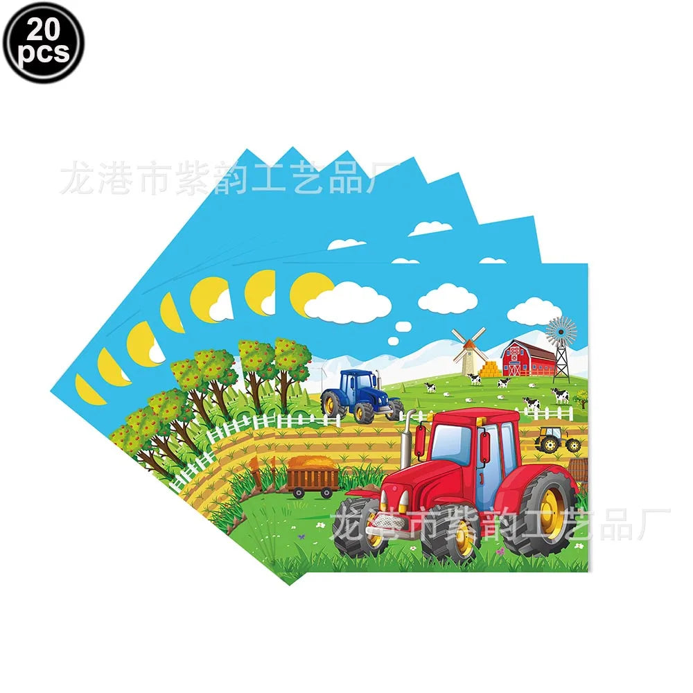 Tractor Cake Topper Green Farm Vehicle Cars Happy Birthday Cake Topper Kids Farm Tractor Themed Party Tractor Cake Decortions