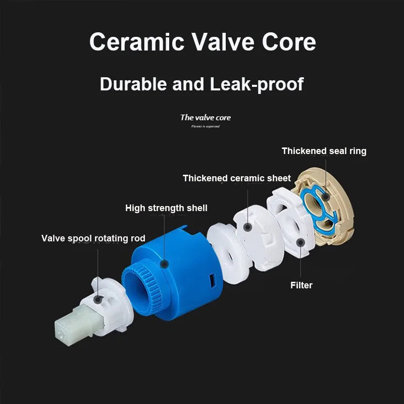 7-Shape Copper Kitchen Faucet - 360° Swivel Sink Mixer with Ceramic Cartridge & Aerator, Silver/Black