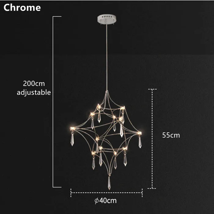 Mira Quasar Chandeliers Luxury Crystal Pendant lamp for Living Room Kitchen Villa Golden Lustre steel crystal Pendant light