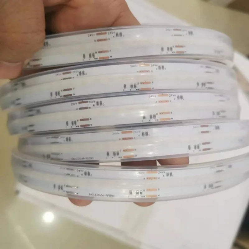 COB RGB CCT RGBCCT RGBW LED Addressable Full Dream Color Dimmable Waterproof IP68 FOB Linear Ribbon DC12V/24V 480LM/W