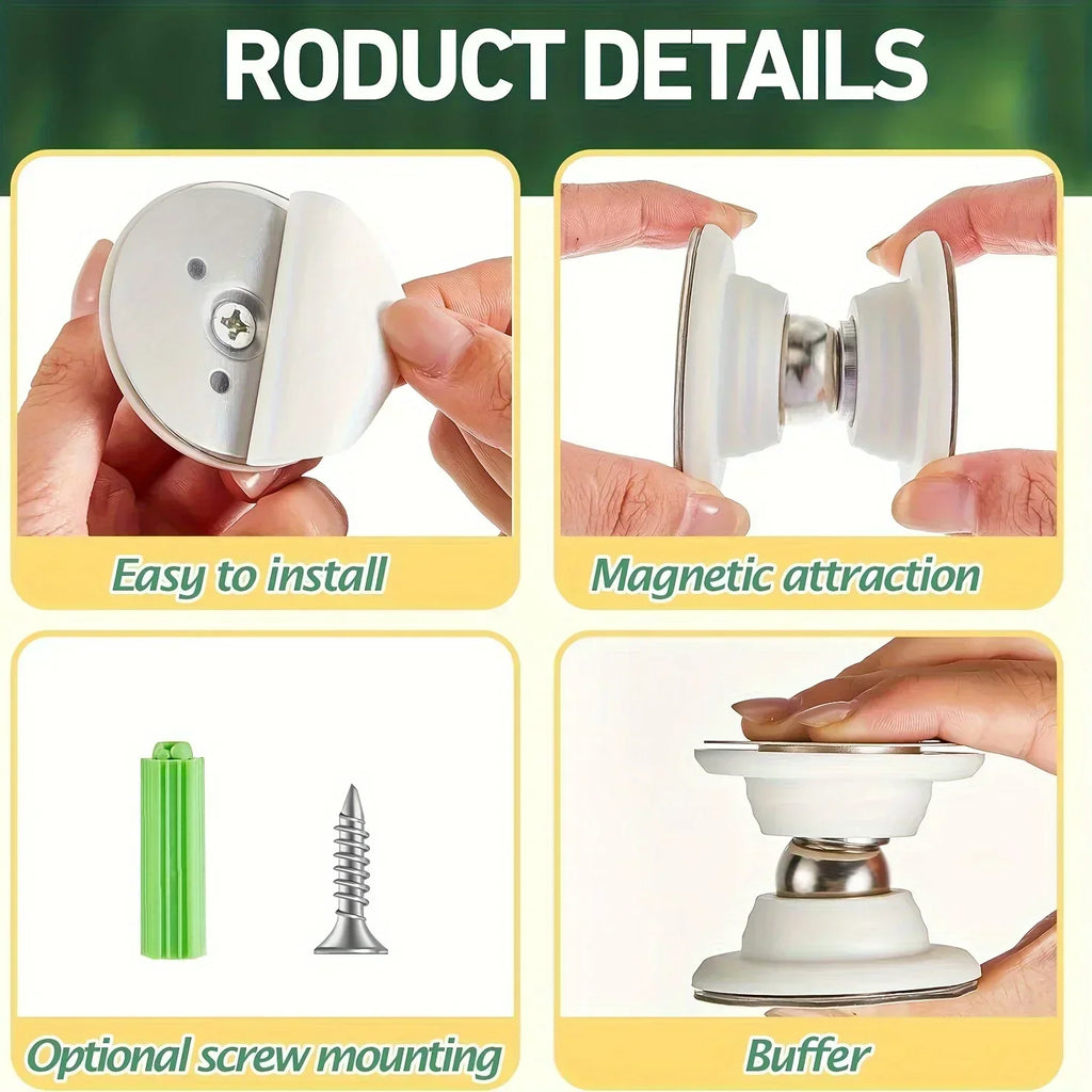 Magnetic Door Stopper Holder Free-punch Kitchen Door Stop Silicone  Anti Collision Windproof Household  Accessories Retainer