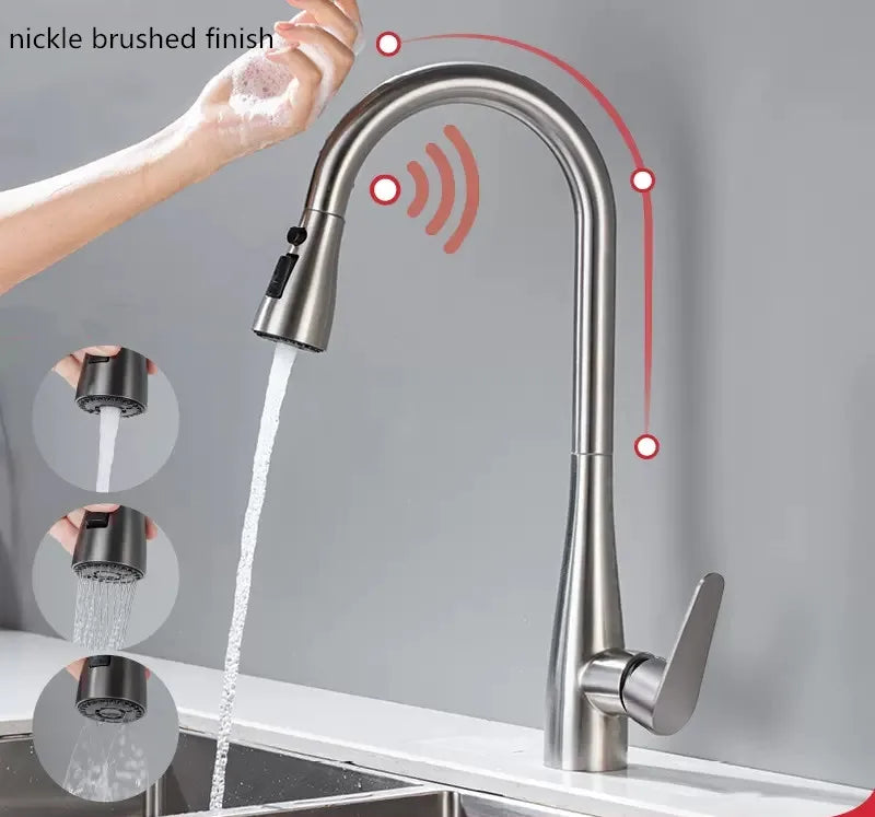 Smart Touch Kitchen Faucets Crane For Sensor Kitchen Water Tap Sink Mixer Rotate Touch Faucet Sensor Water Mixer
