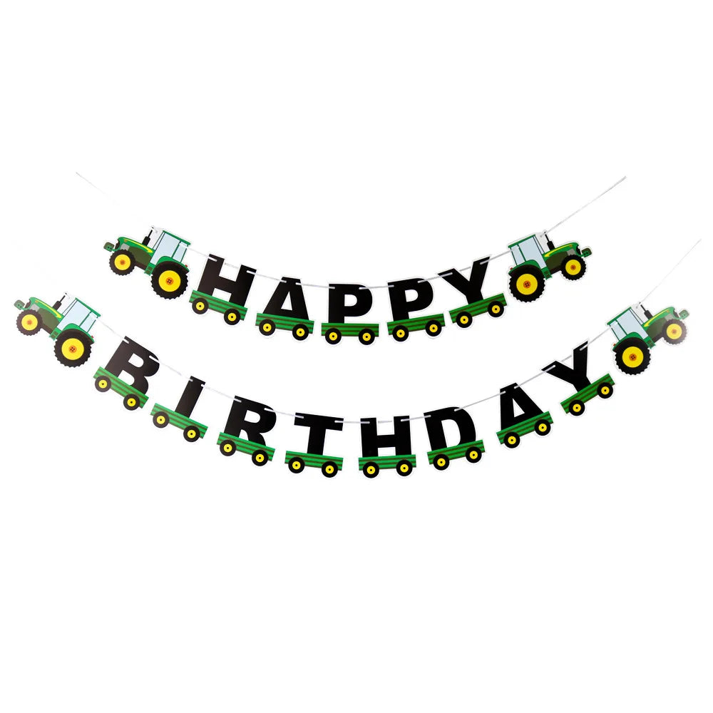 Tractor Cake Topper Green Farm Vehicle Cars Happy Birthday Cake Topper Kids Farm Tractor Themed Party Tractor Cake Decortions