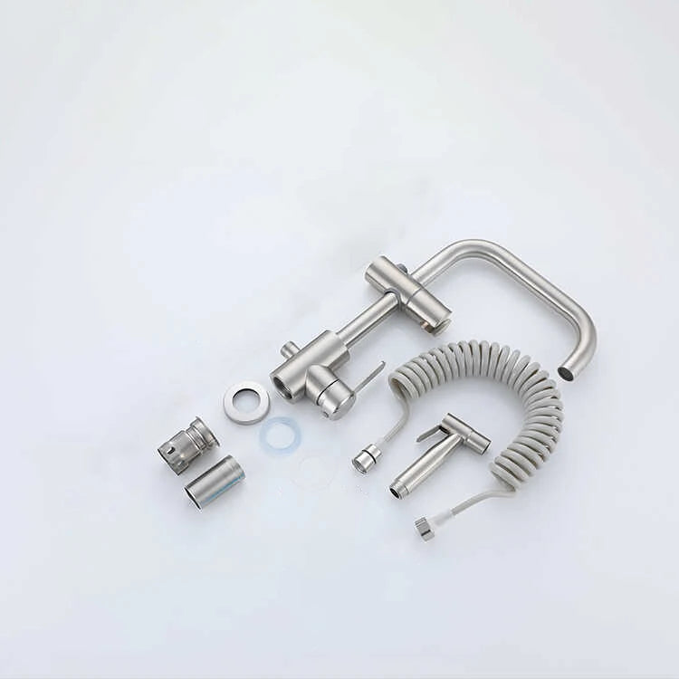 Kitchen Sink Faucet with Side Sprayer Hot Cold Water Mixer Tap Rotatable Faucets Dual Mode Stream Sprayer Head for Wash Dishes