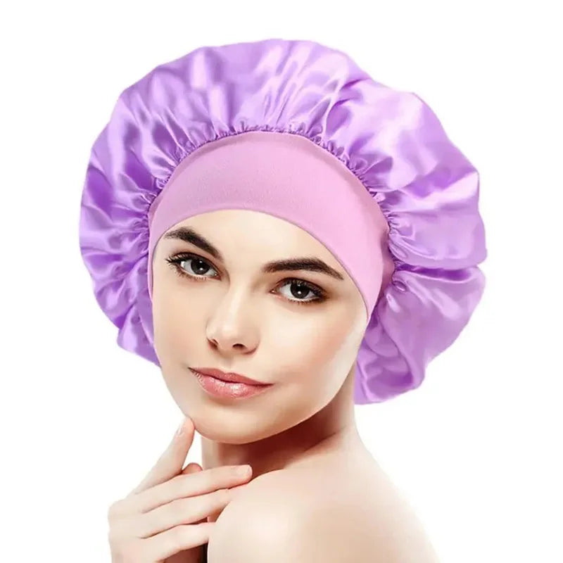 Women Satin Solid Sleeping Hat Night Sleep Cap Hair Care Bonnet Nightcap For Women Men Unisex Cap Bonnet De Nuit Shower Turban