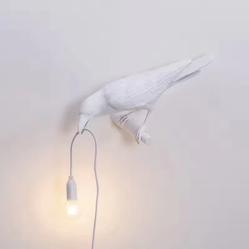 Nordic Resin Crow Wall Lamp Creative Auspicious Bird Desk Lamp Interior Decoration Lamp Bedroom Living Room Corridor Wall Lights