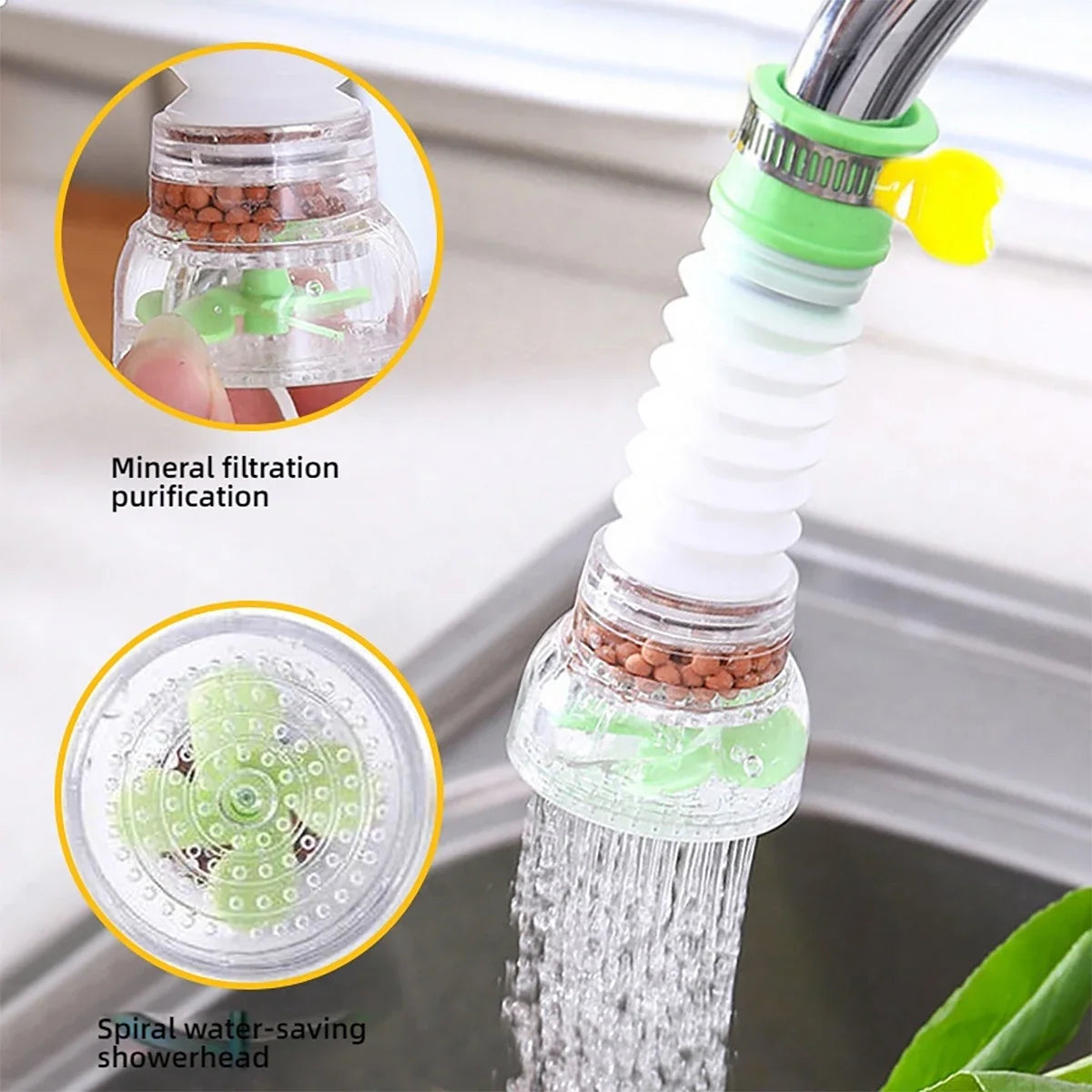 Universal 360 Rotation Faucet Bubbler Swivel Water Saving Economizer Head Shower Kitchen Faucet Nozzle Adapter Sink Accessories