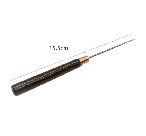 Wooden Handle Awl Leather Punching Awl Sewing Stitching Tool For DIY Handmade Stitcher Needlework Shoes Bag Repair Tool