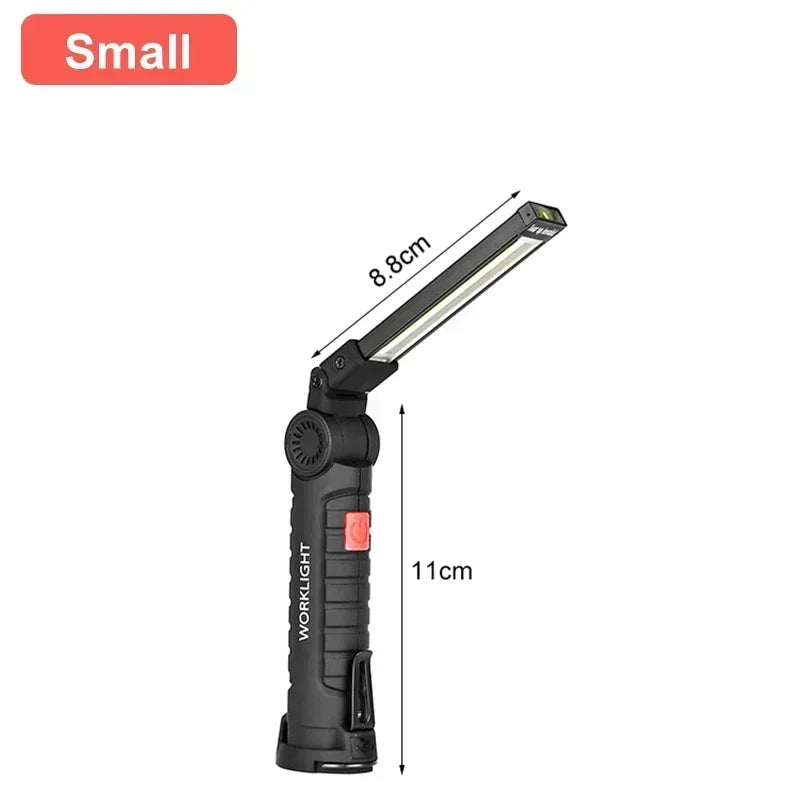 Multifunctional Folding Work Light Portable Camping Light Type-C Rechargeable Flashlight With Built-in Battery Magnetic Lamp