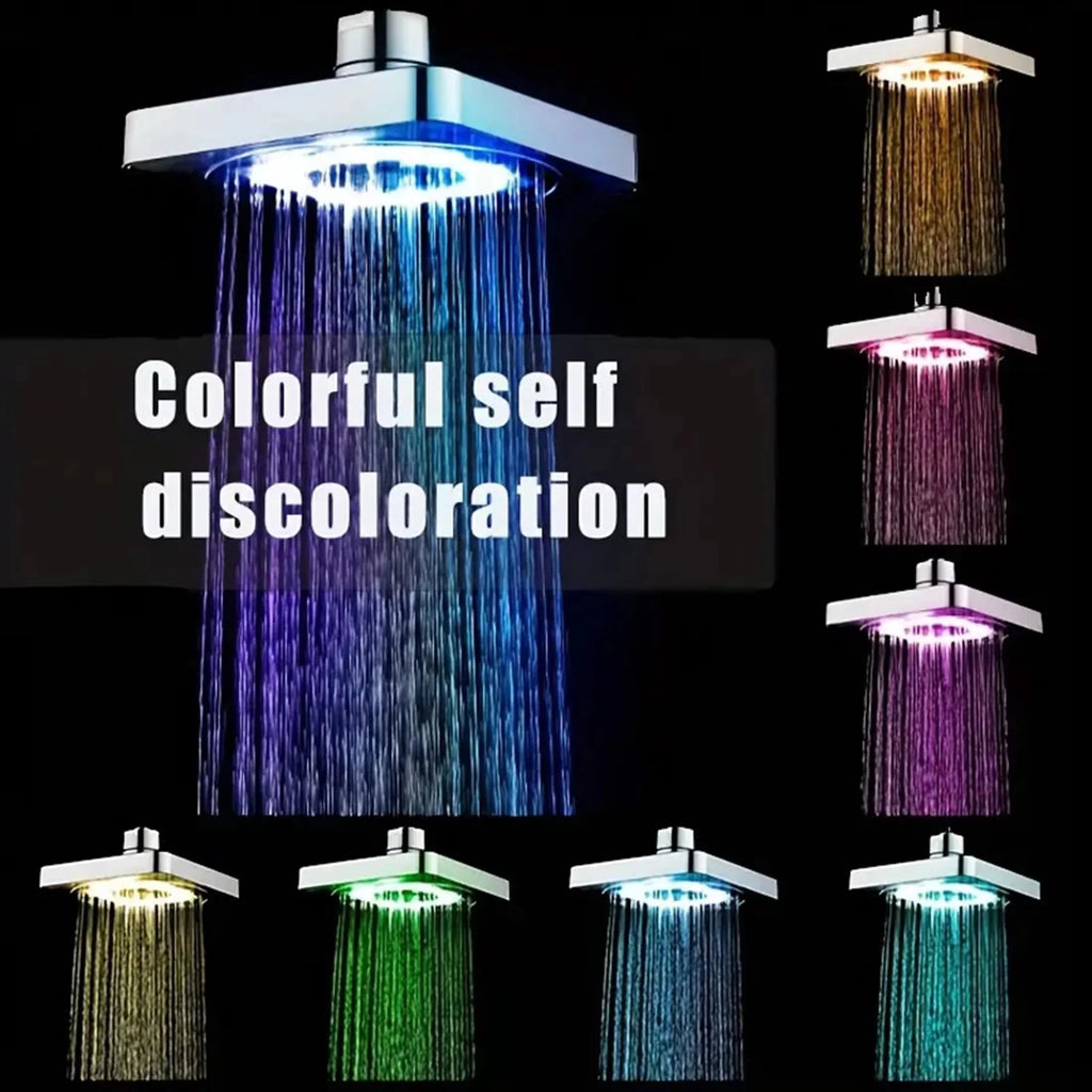1pc 6 Inch LED Shower Head Color Changing Showerhead Comfortable Experience High Value LED Shower Light Shower Head Energy