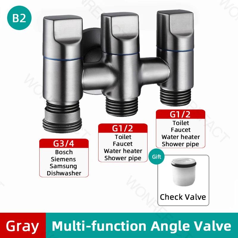 G1/2  Multi Function Washing Machine Faucet Brass Water Stop Quick Opening Angle Valve Wall Mounted  Bathroom Tool Accessories