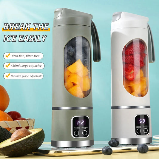 New Mini Home Portable USB Charging Blender, Lce Grinder, Smoothie Juice Cup, Crushed Ice Electric Juicer, High-Power Motor 450M