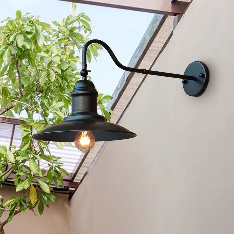 American Vintage Outdoor Wall Lamp Garden Courtyard Porch Gate Balcony Park Light Bedroom Bedside Cafe Restaurant Wall Light