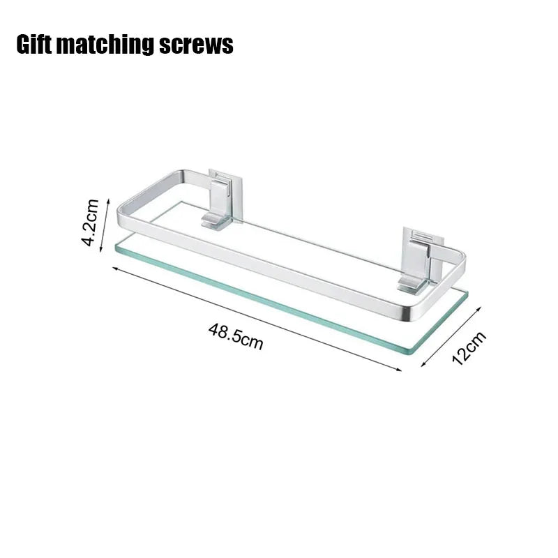 Bore For Kitchen Storage Organization Bathroom Spice Rack Organizer Square Glass Shelf Kitchens Accessories Organizing Fixture