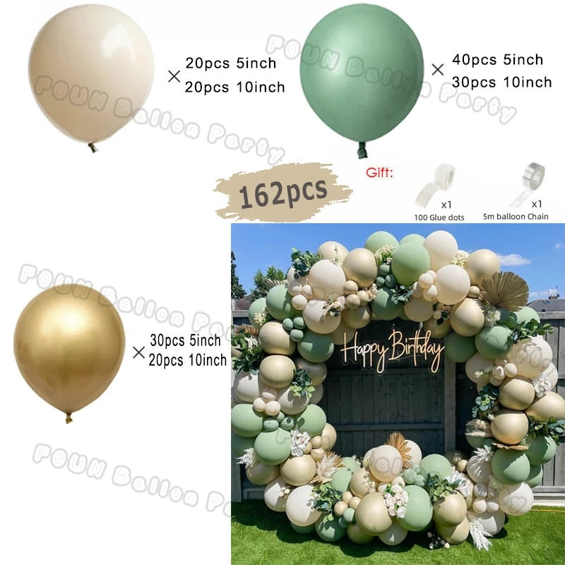 Sand White and Gold Balloon Garland Arch Kit for Bridal Wedding Engagement Baby Shower Latex Balloons Birthday Party Decorations
