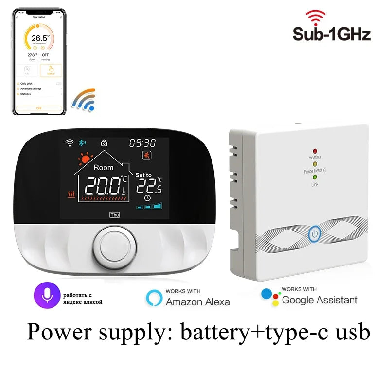 Wireless Thermostat WiFi Tuya Smart Gas Boiler Heating Temperature Controller with 220V Receiver Programmable Thermoregulator