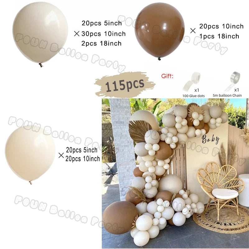 Sand White and Gold Balloon Garland Arch Kit for Bridal Wedding Engagement Baby Shower Latex Balloons Birthday Party Decorations