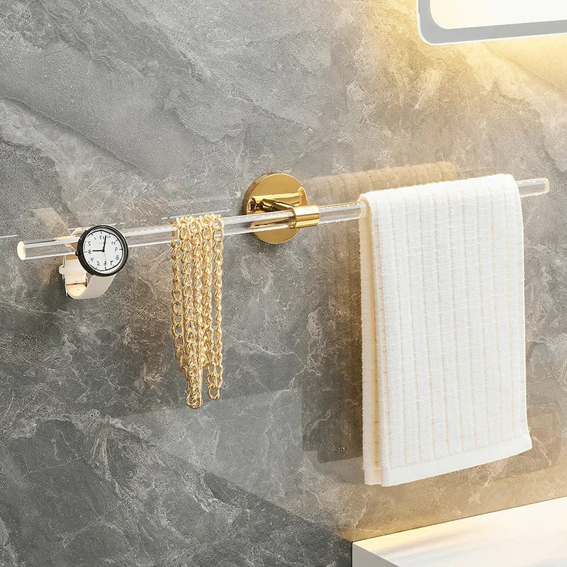 Gold and Silver Bath Towel Bar, Tissue Paper Holder Rack for Bathroom, Shelf Hanger, Toilet, Toiletries, Kitchen Accessories