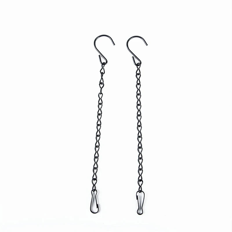 24cm Black Hanging Chains Garden Plant Hangers Flower Pot Basket Bird Feeders Planters Lanterns Ornaments Home Garden Decor