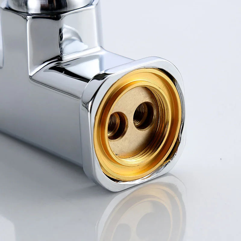 360° Rotating Basin Faucet, Copper Alloy Cold/Hot Water Tap with Aerator, Ceramic Cartridge, Silver
