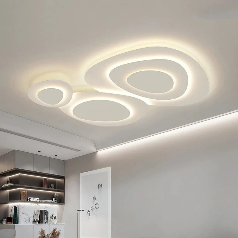 Cream style simple white ceiling lamp warm design for living room bedroom dining room indoor home decoration led lamp
