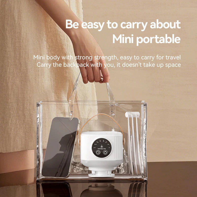 USB dormitory/camping small ceiling fan 8-hour timer, with night light, 4 levels of strength portable fan