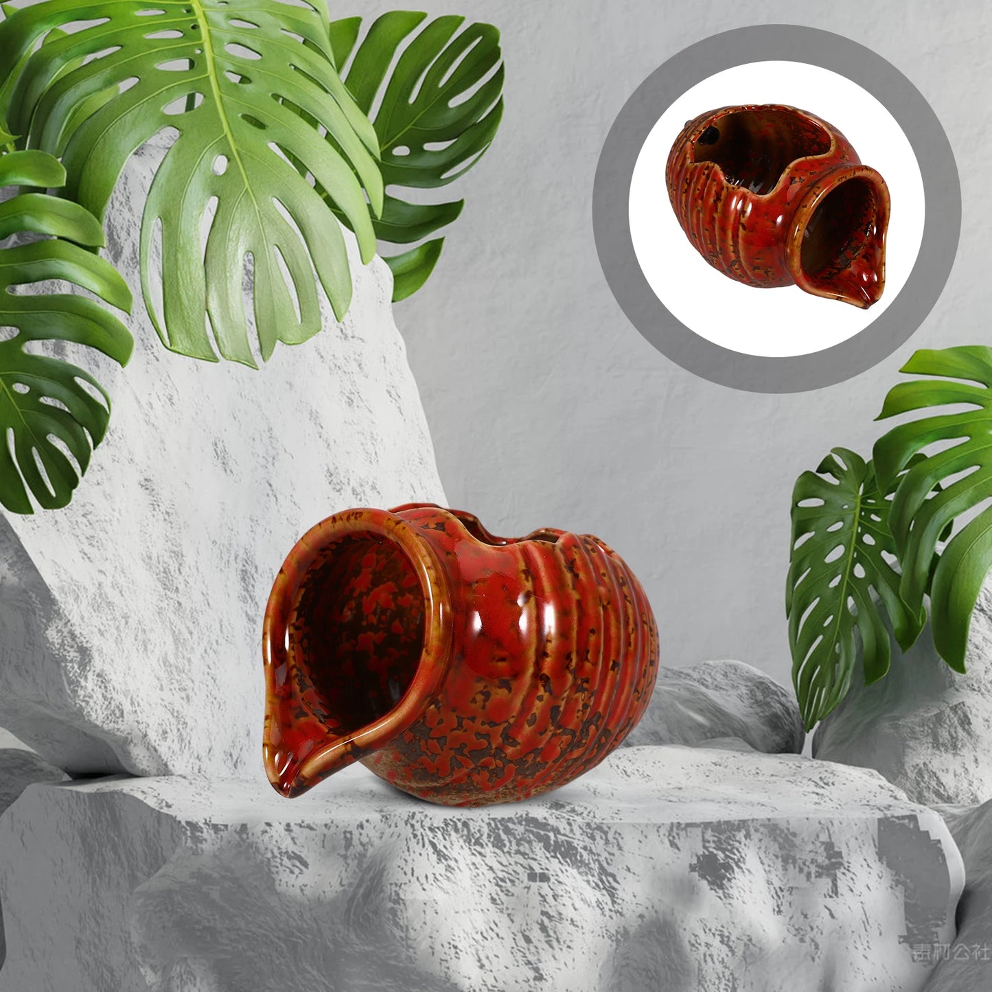 Mini Ceramic Jar Decorative Fountain Circulating Waterfall Pot Garden Landscape Jar Hydroponic Vase Clay Planter Home Courtyards