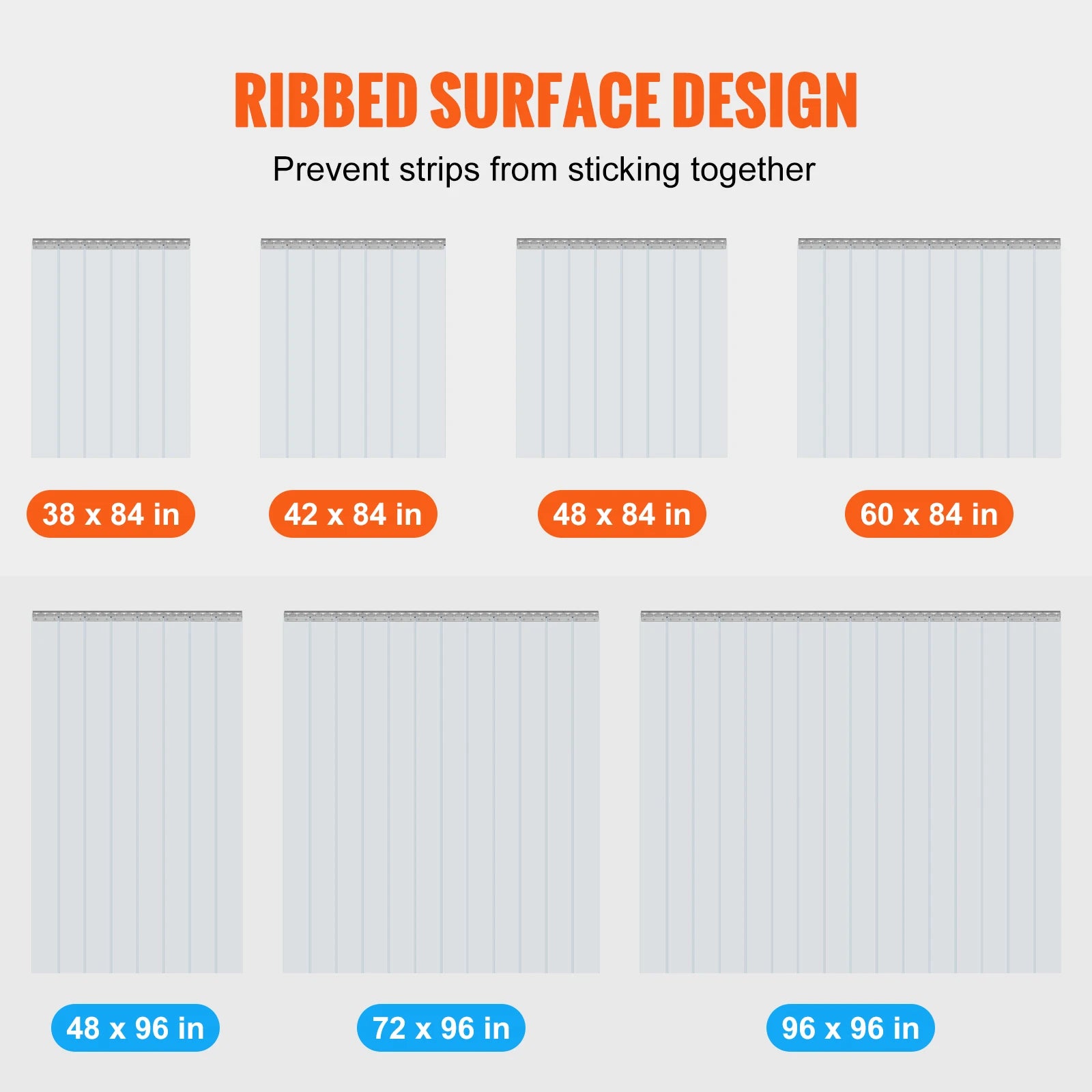 SucceBuy PVC Clear Strip Curtain 84" x 38"/48"/60" Plastic Windproof Door Freezer Curtain Hanging Strips for Warehouse Home