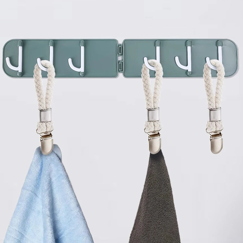Packs Hanging Tea Towel Clips Towel Hangers Rack Hand Towel Hook Cloth Hanger Holder Brackets Braided Cotton Loop