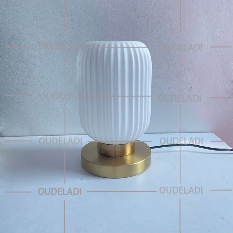 White Blue Amber Smoky gray Pumpkin Glass table lamps Bedroom Study desk lamp Modern living room Hotel bedside Decor light