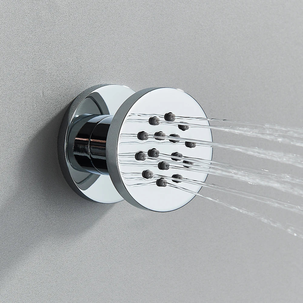 Chrome SPA Shower Sprayer Shower Body Jet Round Massage Jets Brass Bodyspray Concealed Installation Shower Jets