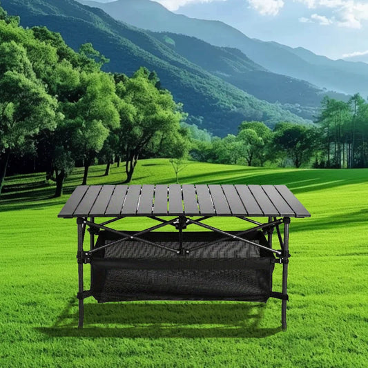 37.4'' Portable Outdoor Folding Camp Table, Ultra-light with Mesh Storage Pouch, Ideal for Indoor Use, Outdoor Activities,