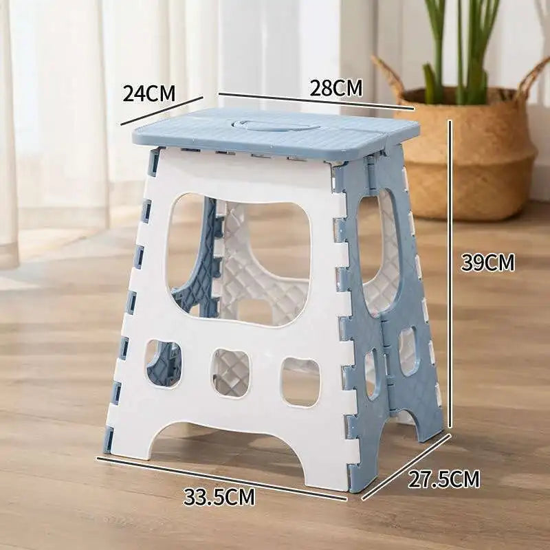 Thickened Plastic Folding Stool Portable Mini Outdoor Seat for Adults & Kids Ideal for Fishing Travel Camping & Home Use ﻿
