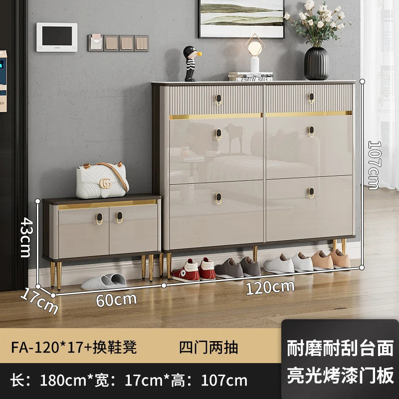 White Drawers Shelf Shoe Rack 3 Layers Narrow Save Space Shoe Cabinet Vertical Entrance Hall Meuble A Chaussures Home Furnitures