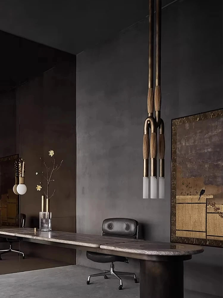 Horsehair Kitchen Chandelier Luxury Retro Copper Decoration LED Villa Lights Bedroom Background Wall Light Living Room Wall Lamp