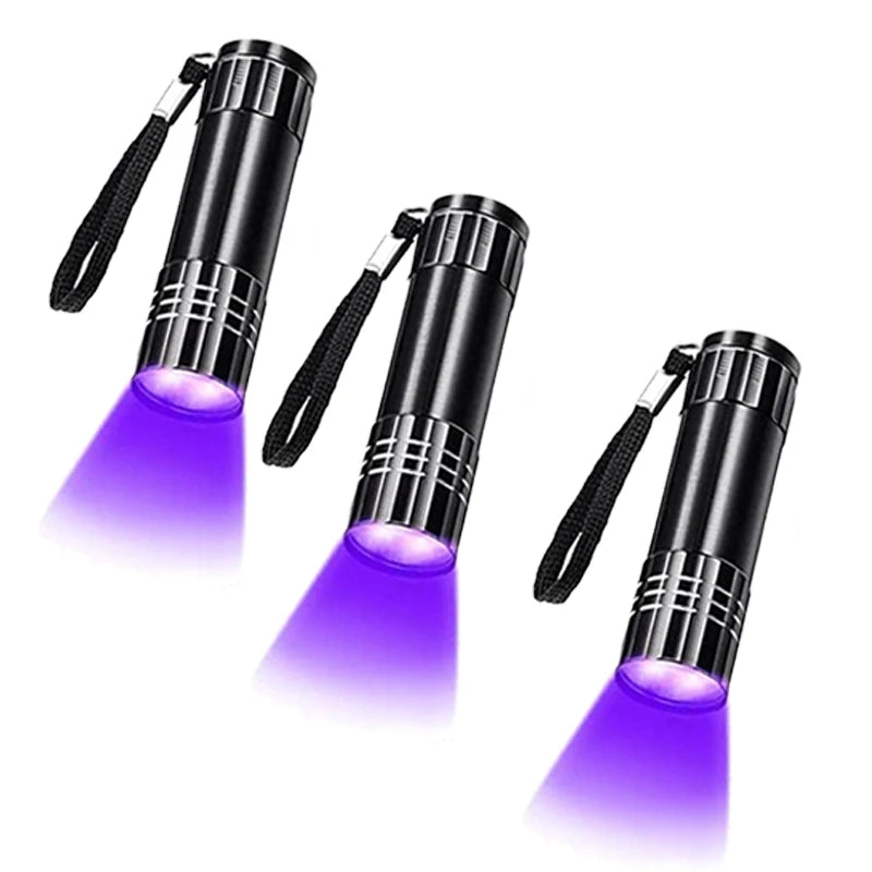 Mini UV Flashlight Ultraviolet Lamp 395-400nm Black Light Flashlights UV Torch UV Light Detector for Pet Urine Stain Dry Stain