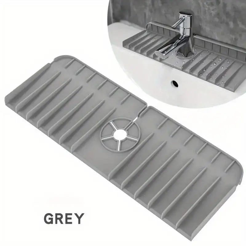 Silicone Faucet Mat Dish Soap Sponge Holder Kitchen Sink, Kitchen Countertop Drying Mat Bathroom Kitchen Sink Splash Guard