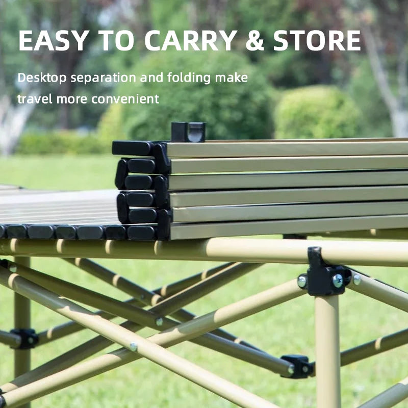 37.4'' Portable Outdoor Folding Camp Table, Ultra-light with Mesh Storage Pouch, Ideal for Indoor Use, Outdoor Activities,