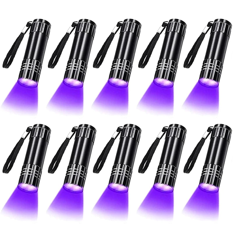 Mini UV Flashlight Ultraviolet Lamp 395-400nm Black Light Flashlights UV Torch UV Light Detector for Pet Urine Stain Dry Stain