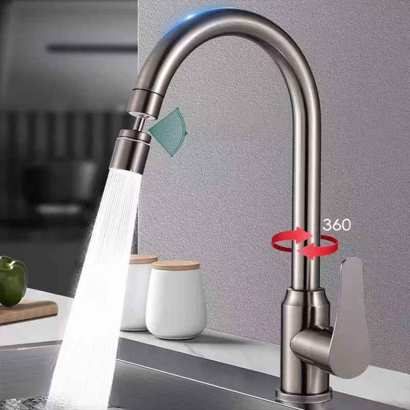 Kitchen Faucet Wash Basin Faucet Hot And Cold Wash Basin Dishwashing Pool Sink Splash-proof Boosting Hot And Cold Faucet