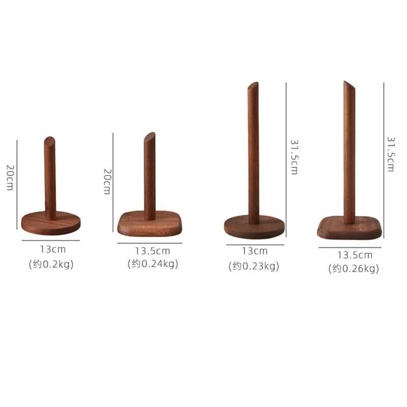 Creative Walnut Tissue Storage Rack Kitchen Vertical Roll Paper Holder Plastic Wrap Shelf Household Storage Ornament Decoration