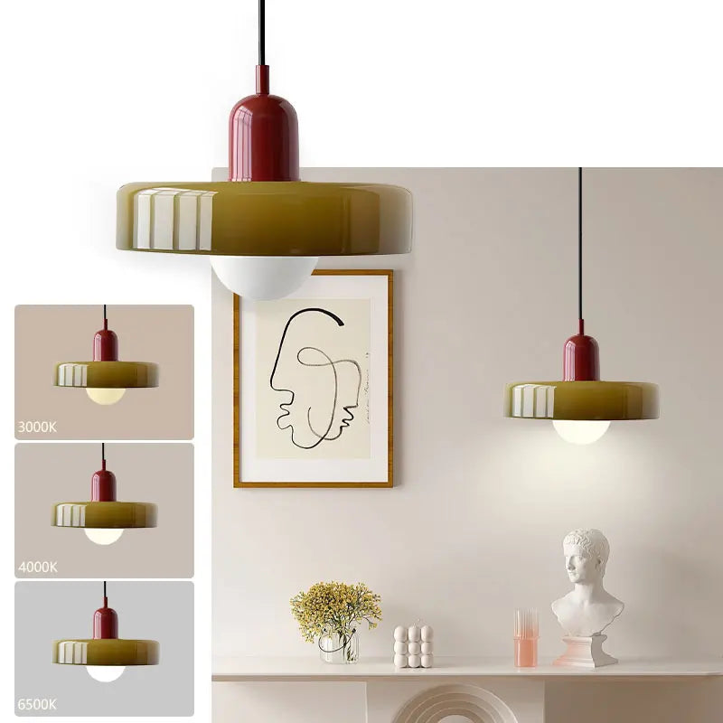 Indoor Colorful E27 LED Chandelier Lamps Suspended Hanging Lighting Fixtures for Restaurant LED Pendant Light for Bedside Home