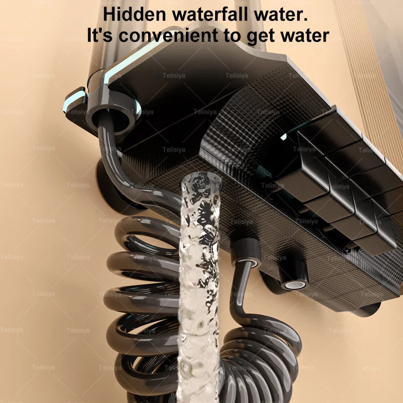 Bathroom Shower Set Digital Display Showers Hot Cold Wall-Mounted Rainfall Bathtub Showers Faucet Set